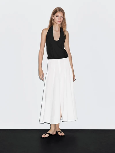 Long contrast dress