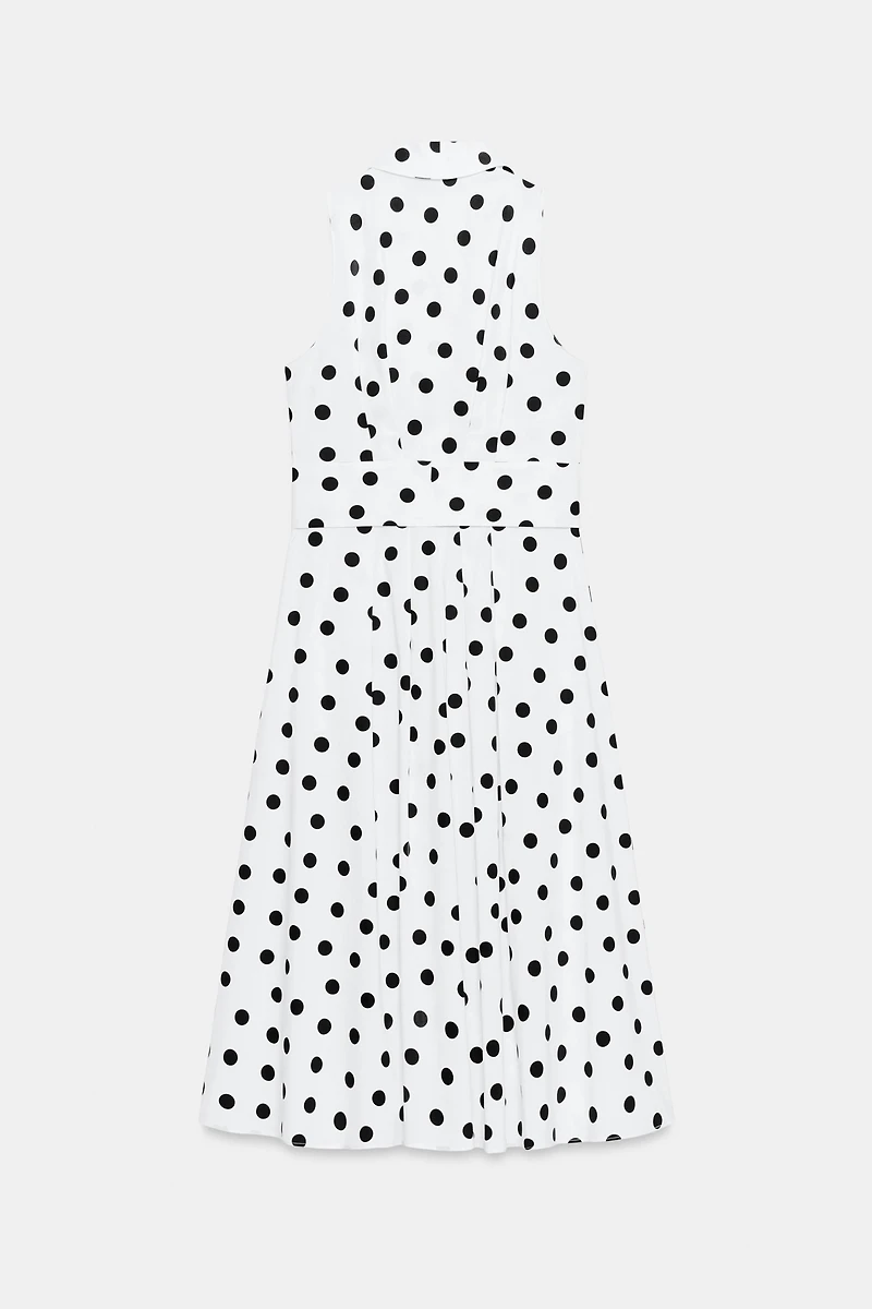 POLKA DOT POPLIN MIDI DRESS