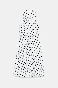 POLKA DOT POPLIN MIDI DRESS