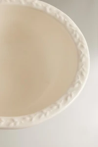 EARTHENWARE BOWL WITH RAISED RIM