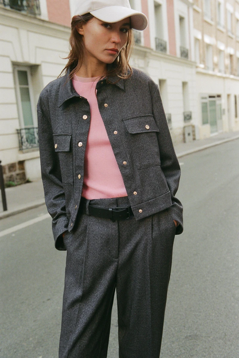 PANTALON DROIT À CHEVRONS