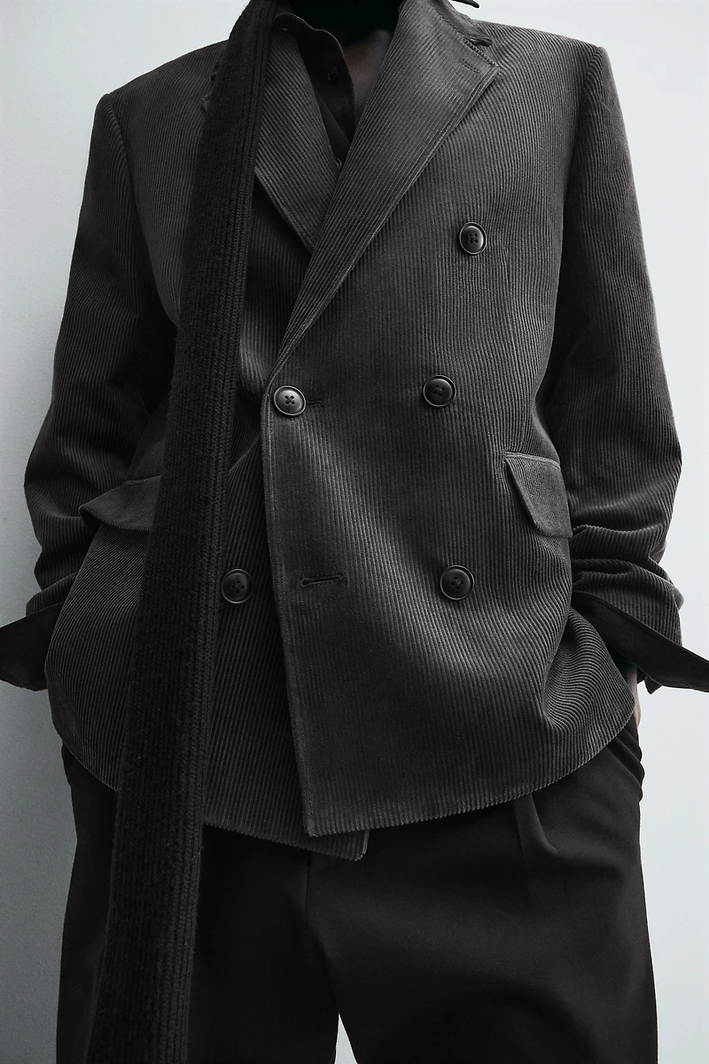 CORDUROY DOUBLE BREASTED BLAZER