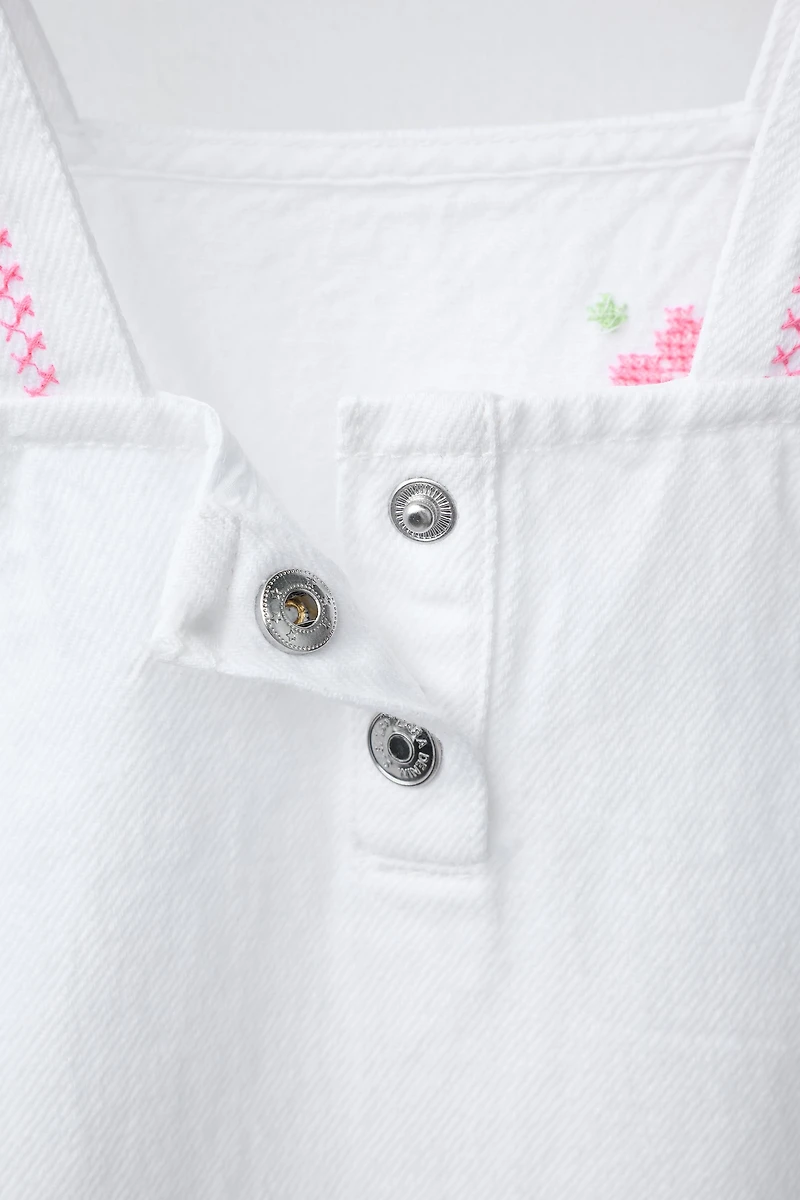 CROSS-STITCH FLORAL TWILL DRESS