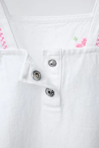 CROSS-STITCH FLORAL TWILL DRESS