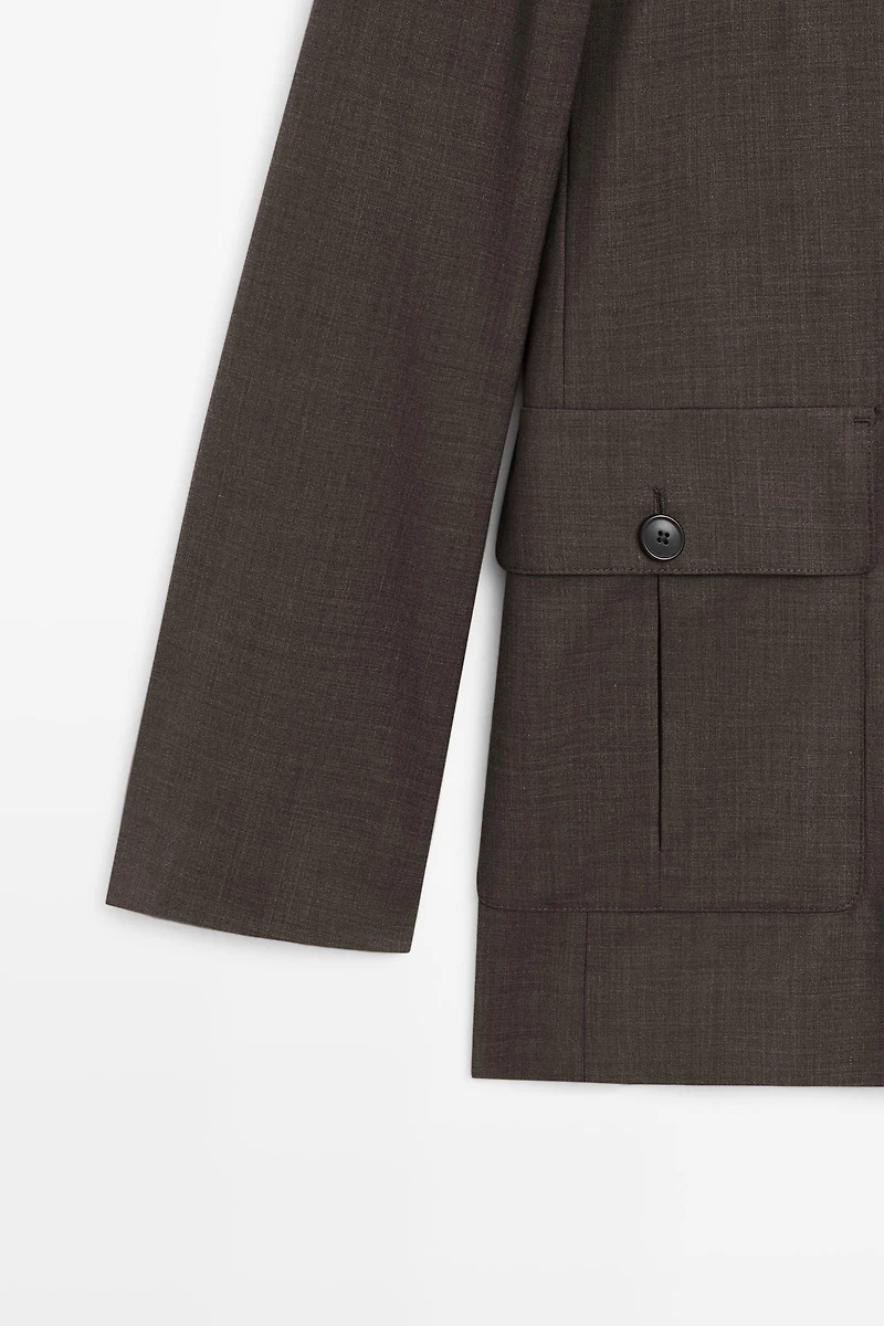 Double-breasted blazer with pocket detail