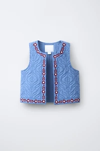 EMBROIDERED TEXTURED VEST
