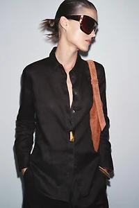 SAC MAXI SEAU EN CUIR SUÉDÉ AVEC DÉTAIL D'ANSE