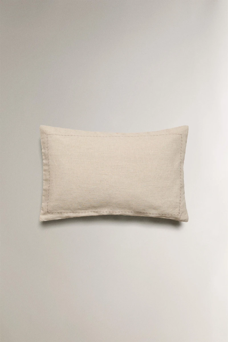 QUILTED LINEN DOTTED PILLOW SHAM FOR QUILT