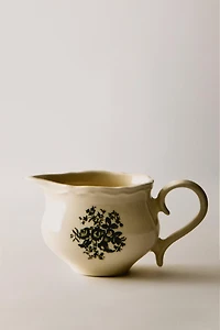 FLORAL EARTHENWARE CREAM PITCHER