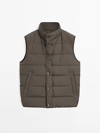 Doudoune sans manches déperlante en duvet mélangé