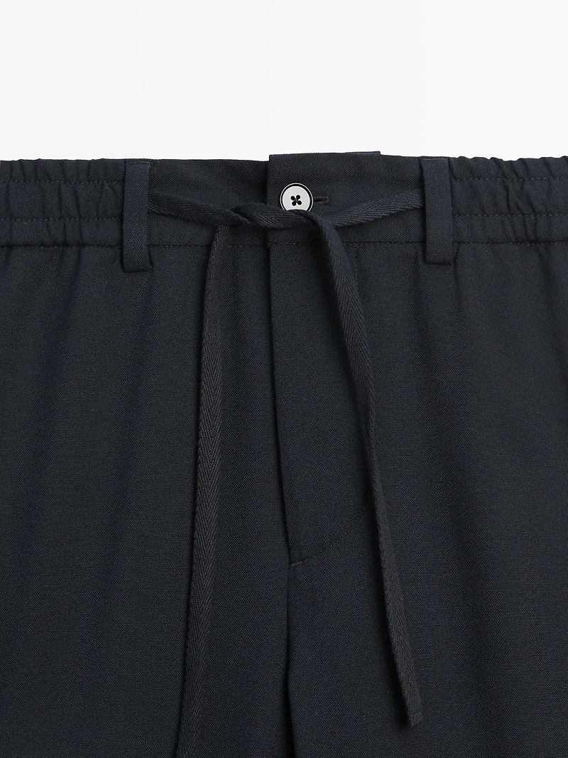 Cool wool textured trousers