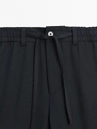 Cool wool textured trousers