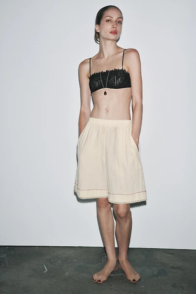 CONTRAST LINEN BERMUDA SHORTS LIMITED EDITION