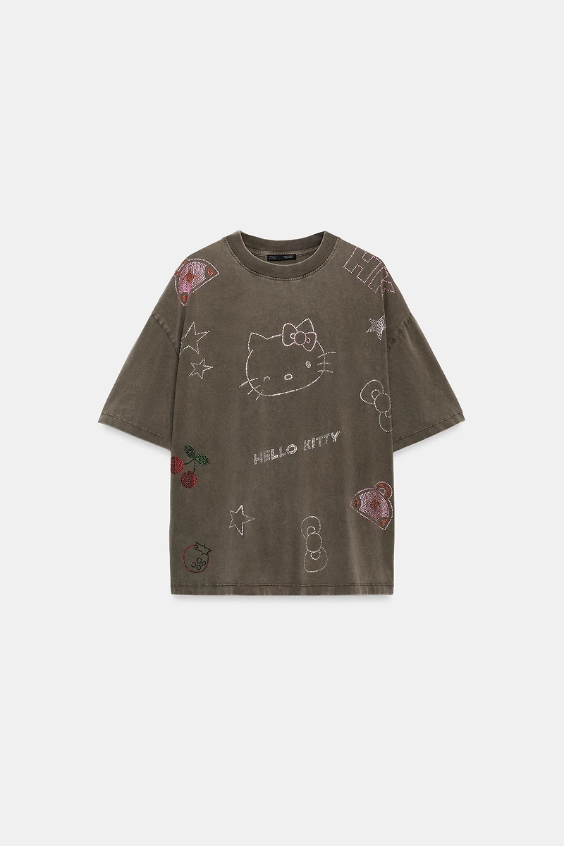 WASHED EFFECT SPARKLY HELLO KITTY © SANRIO T-SHIRT