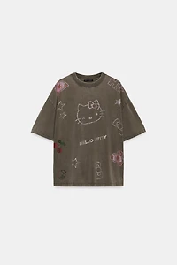 WASHED EFFECT SPARKLY HELLO KITTY © SANRIO T-SHIRT