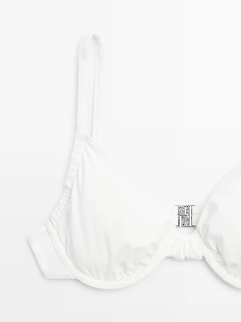 Haut de bikini froncé à armatures