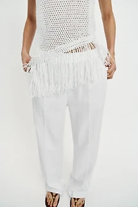 FRINGED KNIT TOP