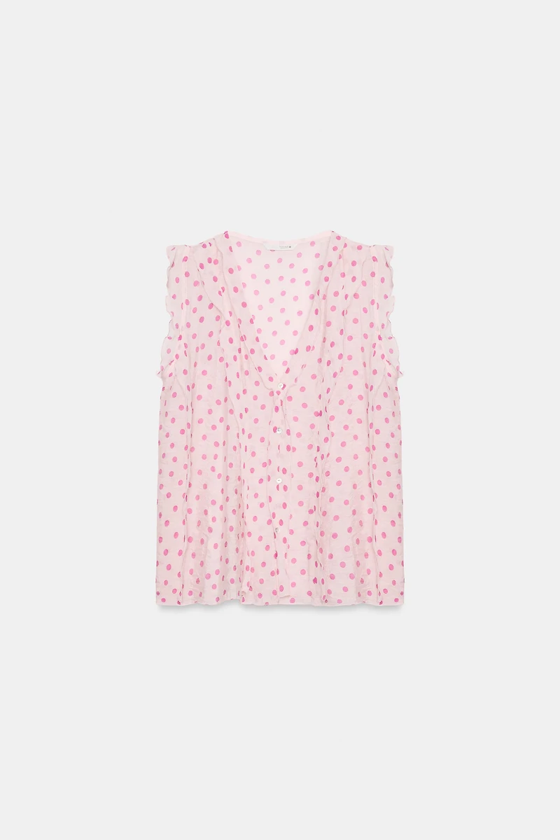 BLOUSE IMPRIMÉE À POIS