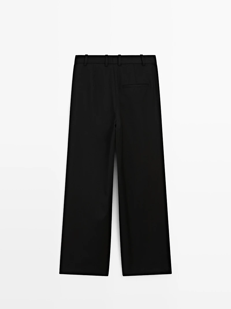 Pantalon plissé 100 % laine extra-fine