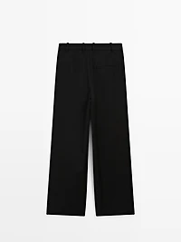 Pantalon plissé 100 % laine extra-fine