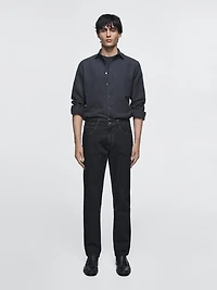 Rinse wash tapered fit jeans