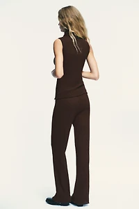 TEXTURED STRAIGHT LEG PANTS