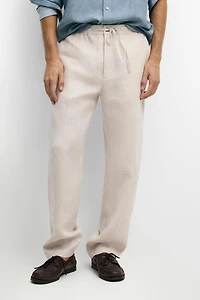100% linen jogger fit pants
