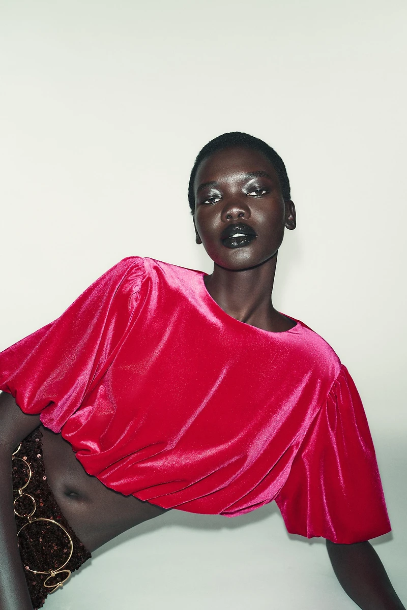 TOP BOULE EN VELOURS