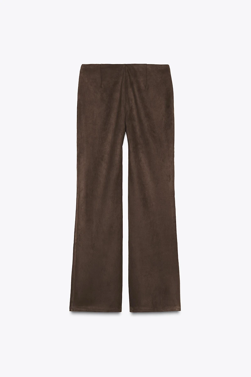 PANTALON FLARE EFFET DAIM CLOUS