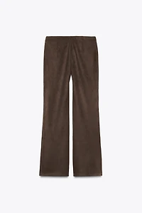 PANTALON FLARE EFFET DAIM CLOUS