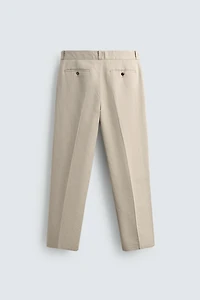 COTTON - LINEN STRAIGHT FIT CHINO PANTS