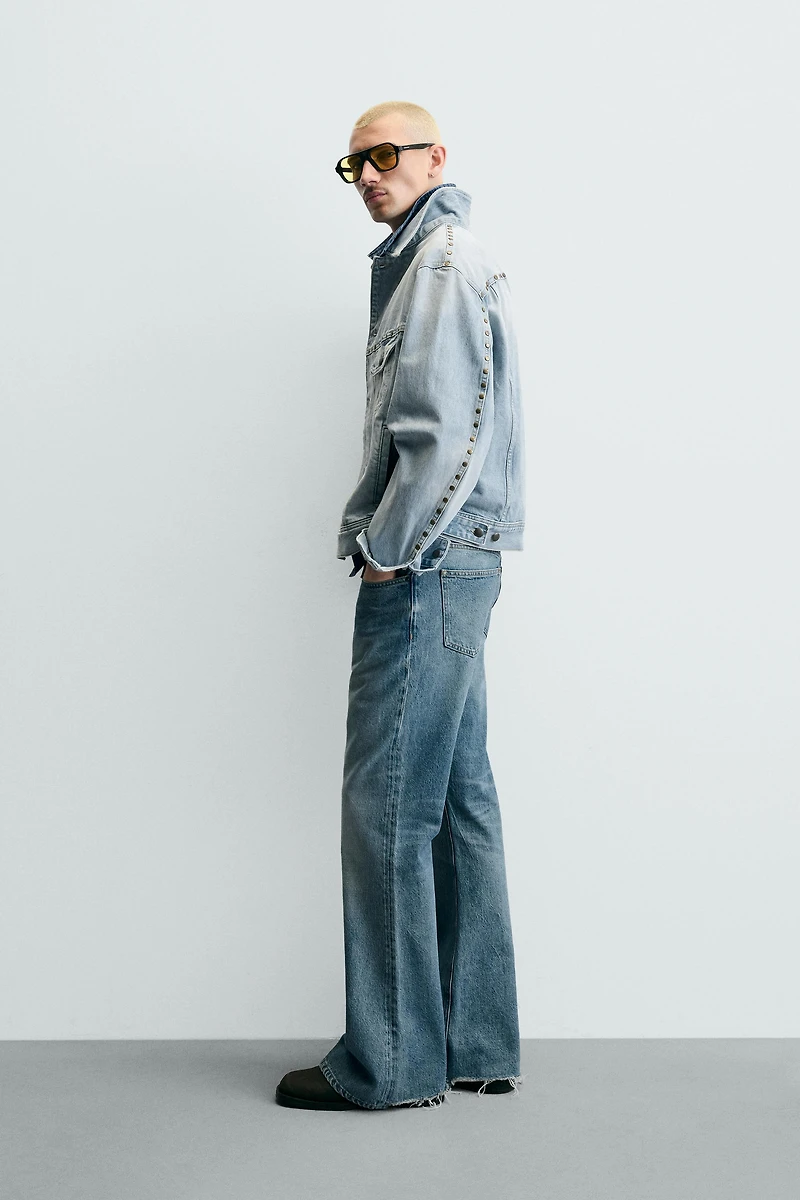 RELAXED FIT DENIM JACKET WITH METAL STUDS