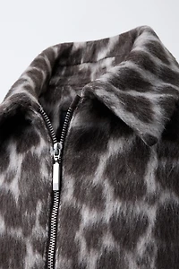 ANIMAL PRINT BOMBER JACKET