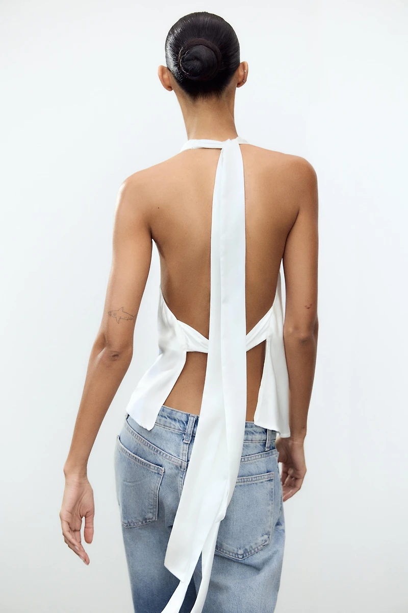 TOP SATINÉ HALTER