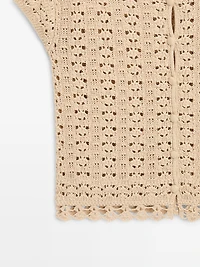 Cardigan manches courtes en crochet