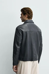 RELAXED FIT LEATHER JACKET