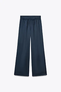 PANTALON SATINÉ À JAMBES LARGES