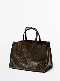 Icon maxi bag in textured leather