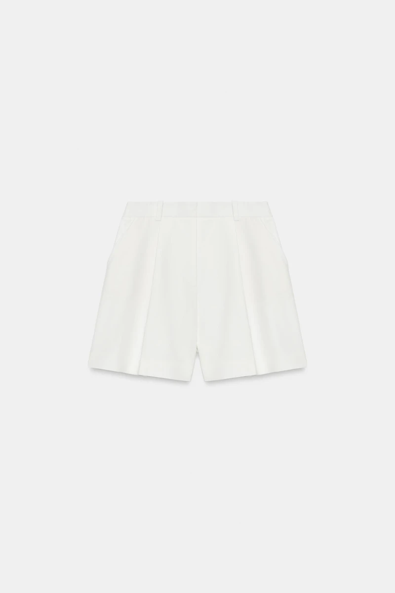 HIGH-WAISTED PLEATED SHORTS