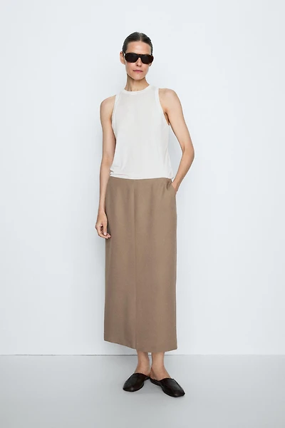 Flowing straight midi skirt - STUDIO