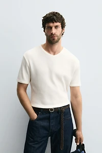 T-SHIRT STRUCTURÉ QUADRILLÉ