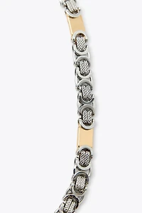 COLLIER COMBINÉ CHAÎNE PIÈCES TRAVAILLÉES