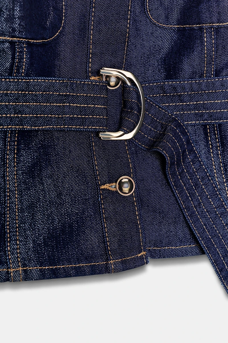 Z1975 DENIM BELTED VEST