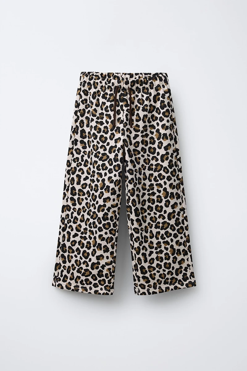 PLUSH ANIMAL PRINT PANTS