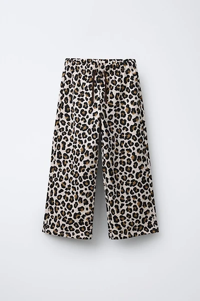 PLUSH ANIMAL PRINT PANTS