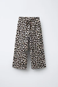 PLUSH ANIMAL PRINT PANTS