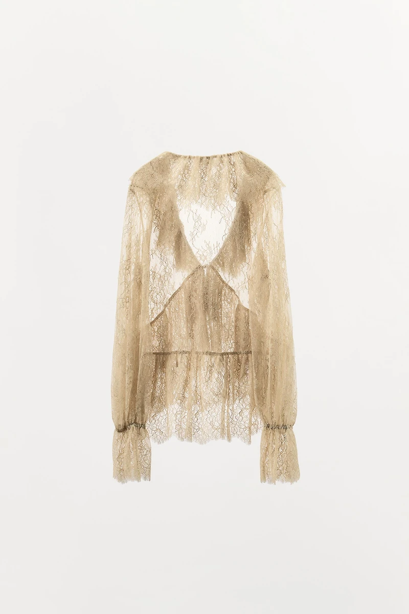 CHEMISE EN DENTELLE À VOLANTS ZW COLLECTION ÉDITION LIMITÉE