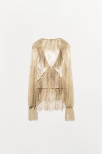 CHEMISE EN DENTELLE À VOLANTS ZW COLLECTION ÉDITION LIMITÉE