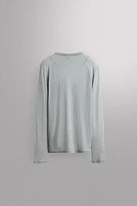 STRIPED JACQUARD WOOL T-SHIRT