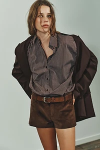 STRIPED OVERSIZED POPLIN SHIRT